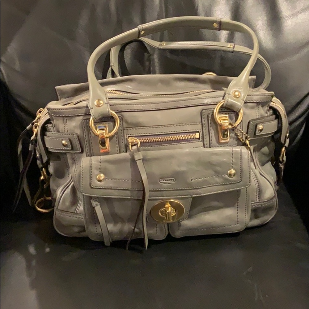 Authentic classic Hamptons Lindsay Leather Coach bag